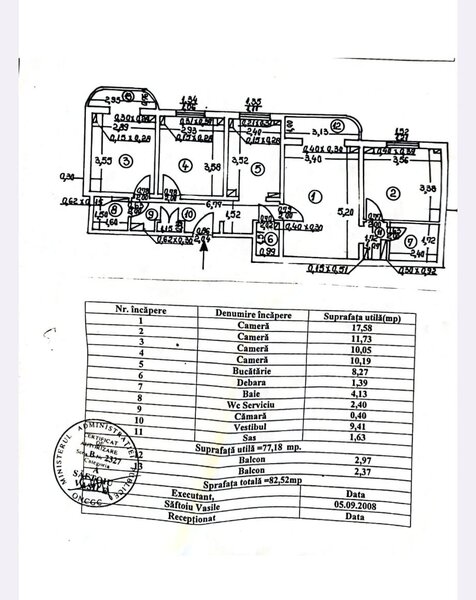 Rahova Margeanului apartament 4 camere centrala proprie bloc izolat termic
